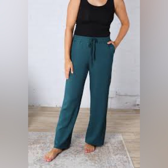 Maurices Pants - Maurices Teal Wide-Leg Drawstring Joggers